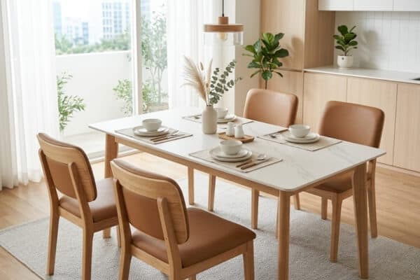 Vì sao nhiều gia đình chuyển sang dùng bàn ghế ăn hiện đại?
