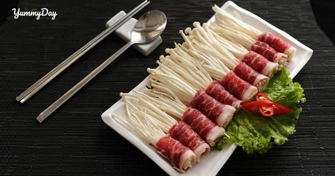 Cách làm bò cuộn nấm kim châm nướng siêu ngon tại nhà