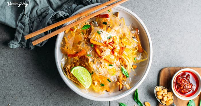 Cách làm bánh tráng trộn chay ngon đắm say, ăn hoài không chán