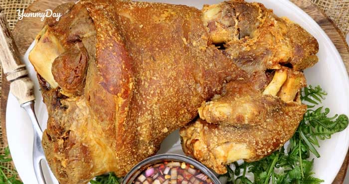 Cách làm giò heo muối chiên giòn ăn hoài mãi không ngán