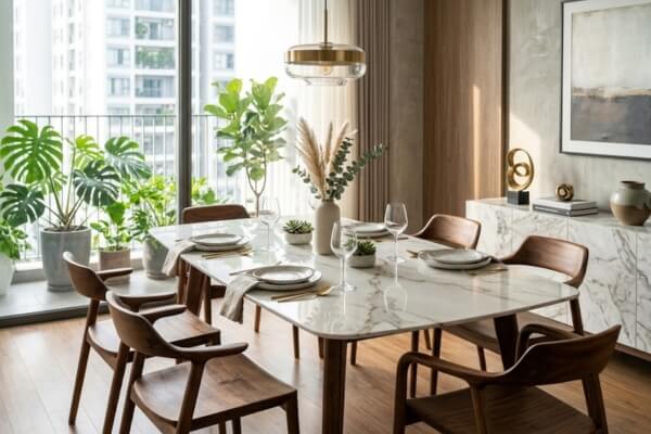 Bàn ăn mặt đá tiếp tục dẫn đầu xu hướng
