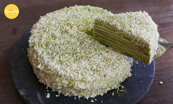 Đong đầy Bánh crepe ngàn lớp trà xanh (Matcha Mille Crepe)