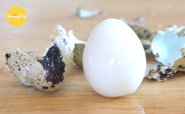 Lột trứng cút đã được luộc chín